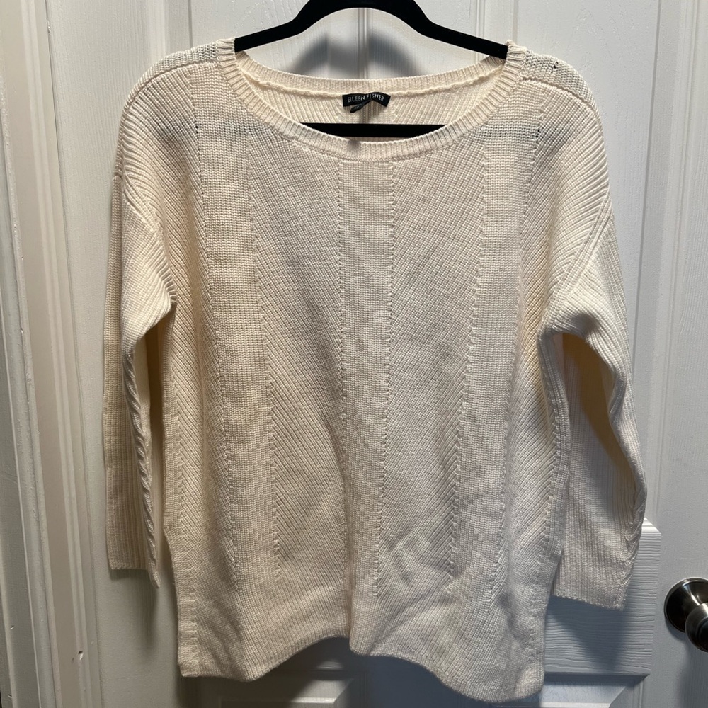 Eileen Fisher | Ivory Extrafine Merino Wool Sz S‎